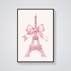 Eiffel Tower Pink Bow Poster