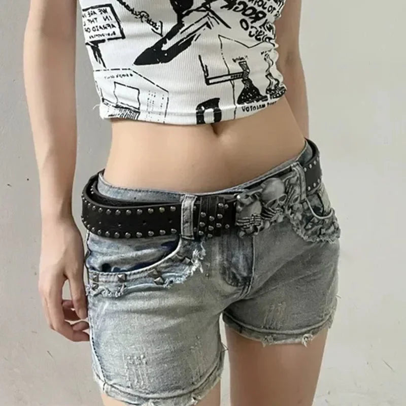 Gothic Y2K Skeleton Buckle Belt