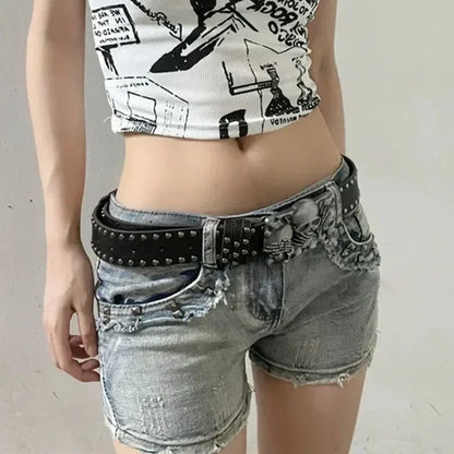 Gothic Y2K Skeleton Buckle Belt