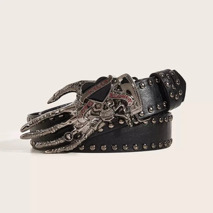 Gothic Y2K Skeleton Buckle Belt