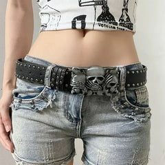 Gothic Y2K Skeleton Buckle Belt