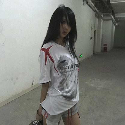 Grunge Y2K Aesthetic Football Jersey