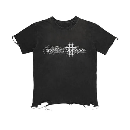 Grunge Y2K Retro Graphic Distressed Washed T Shirt