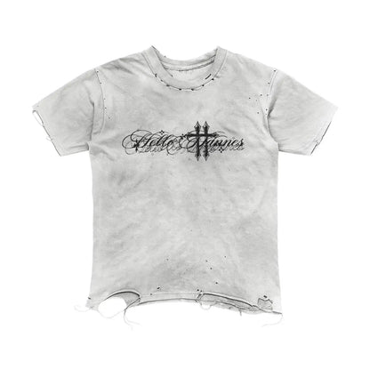 Grunge Y2K Retro Graphic Distressed Washed T Shirt