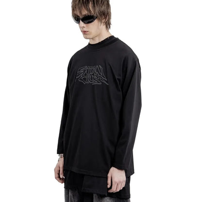 Y2K Satan Club Graphic Print Long Sleeve Top T-Shirt