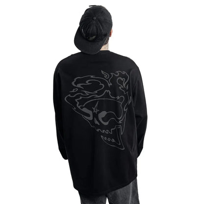 Y2K Satan Club Graphic Print Long Sleeve Top T-Shirt