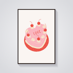 Heart Cake Love Poster