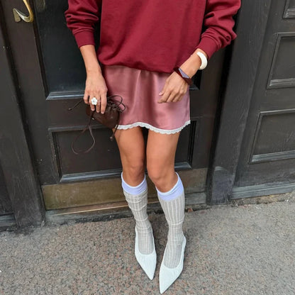 High Waist Satin Y2K Mini Skirt