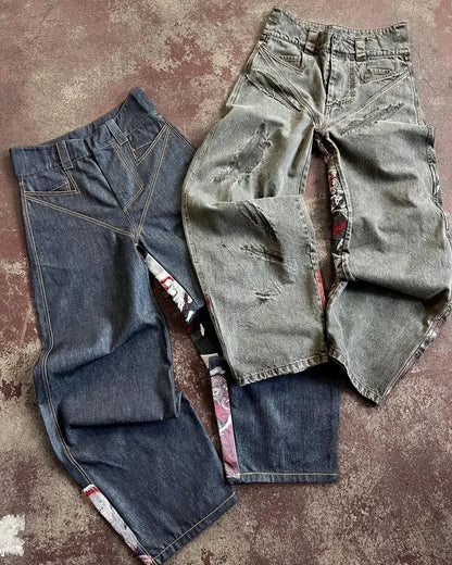 Japanese Embroidered Y2K Jeans