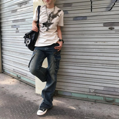 Japanese Grunge Y2K Rockstar Graphic T Shirt