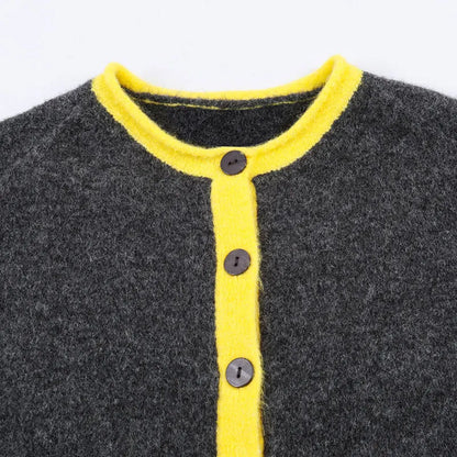 Knitted Y2K Vintage Grey Button Up Cardigan
