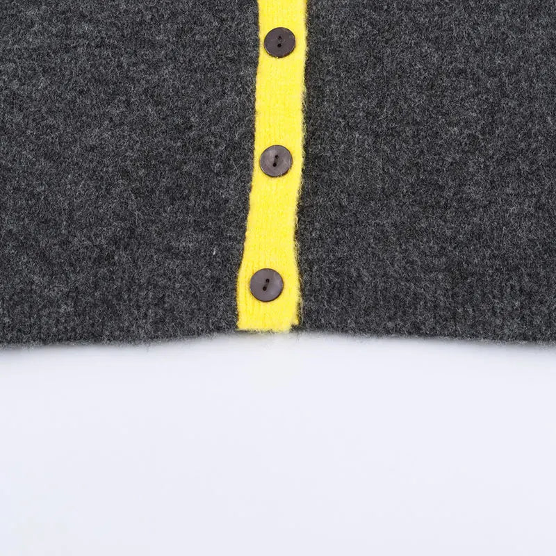 Knitted Y2K Vintage Grey Button Up Cardigan