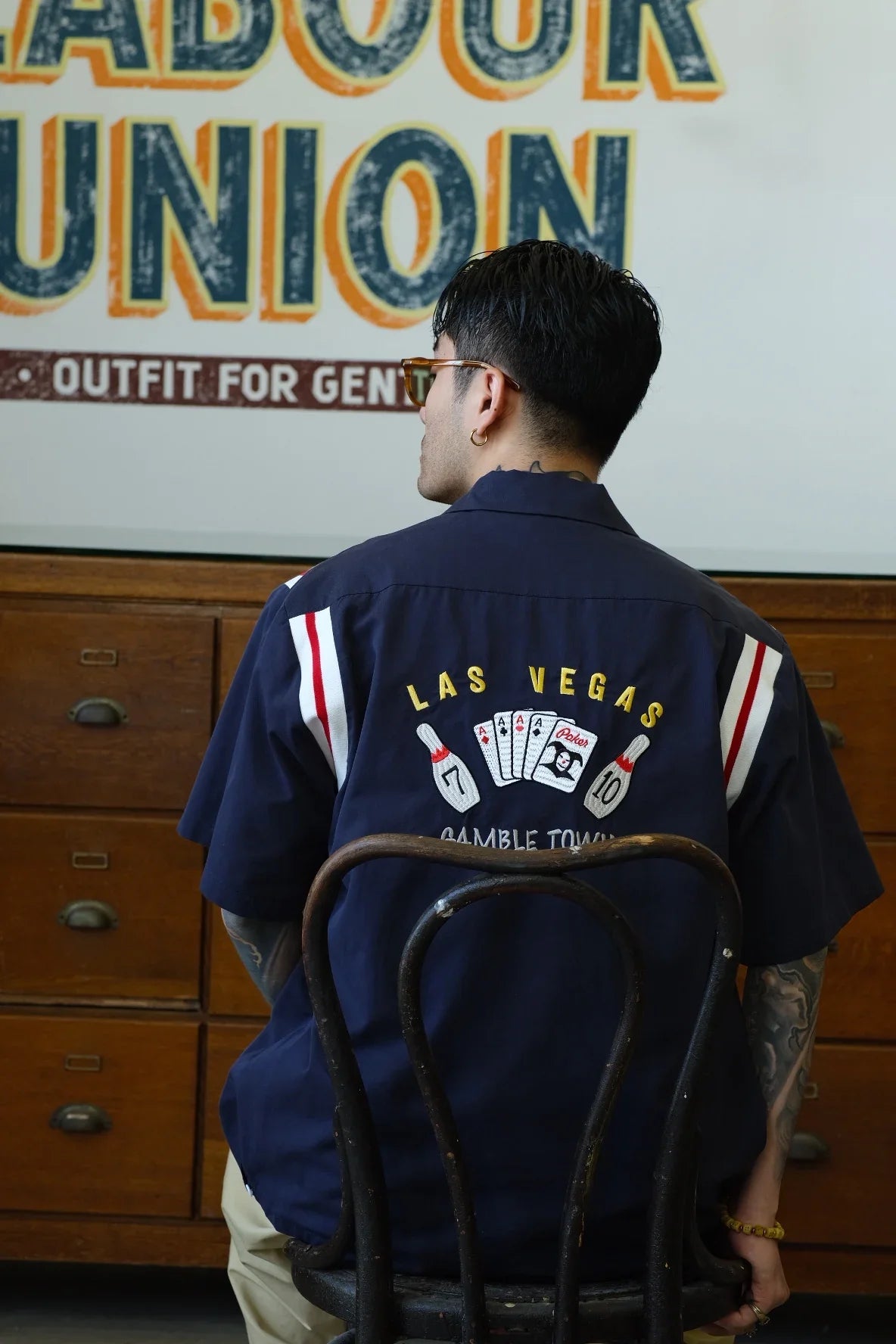 Las Vegas Embroidered Y2K Bowling Work Shirt