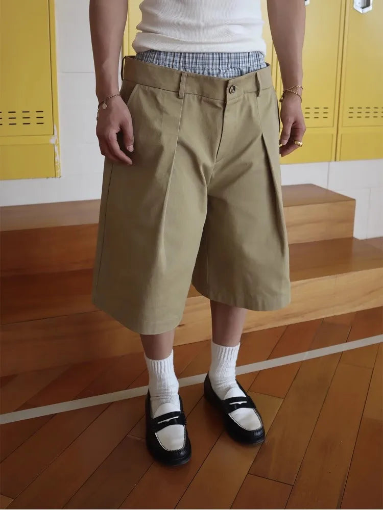 Layered Y2K Long Patchwork Shorts