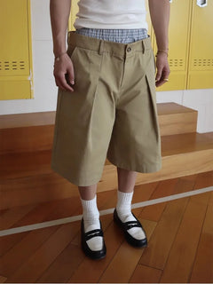 Layered Y2K Long Patchwork Shorts