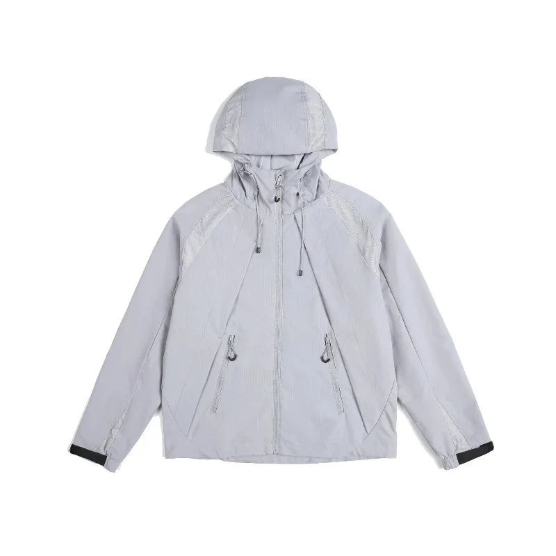 Lightweight Breathable Y2K Hooded Windbreaker Jacket Coat
