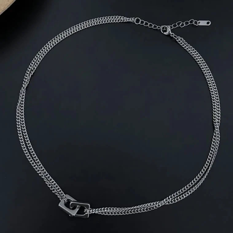Locked Links Pendant Necklace