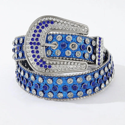 Luxury Rhinestone Y2K Faux Leather Belt