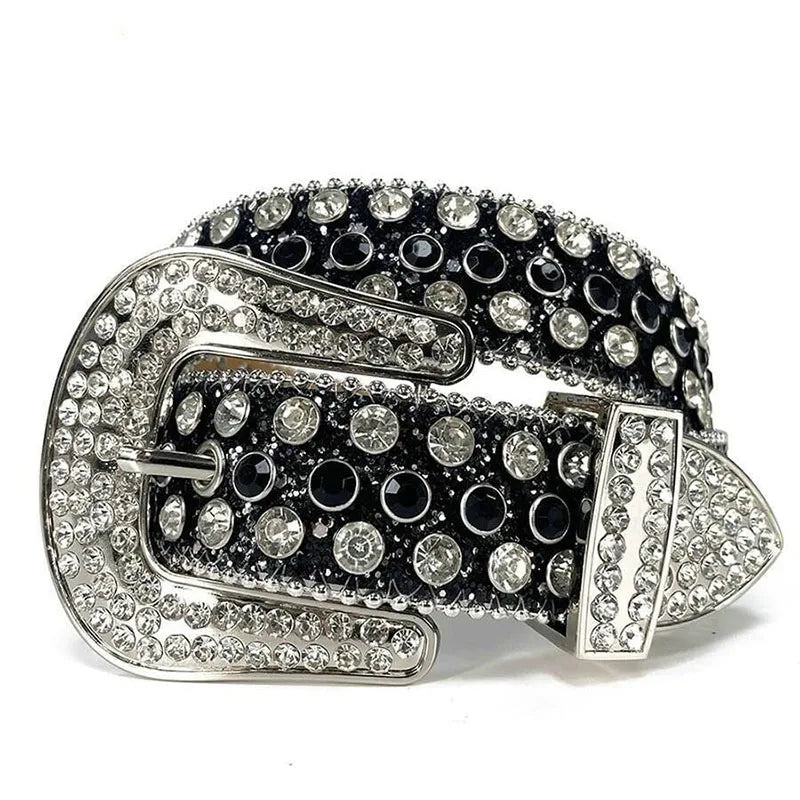 Luxury Rhinestone Y2K Faux Leather Belt