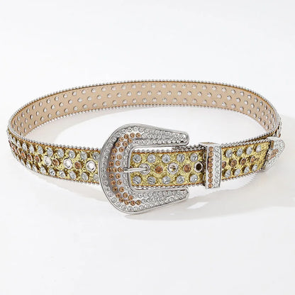 Luxury Rhinestone Y2K Faux Leather Belt