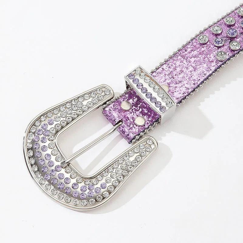 Luxury Rhinestone Y2K Faux Leather Belt