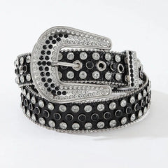 Luxury Rhinestone Y2K Faux Leather Belt