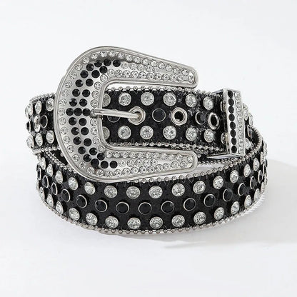 Luxury Rhinestone Y2K Faux Leather Belt