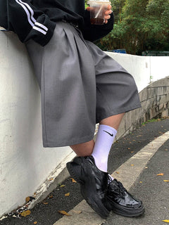 Mens Pleated Y2K Bermuda Shorts