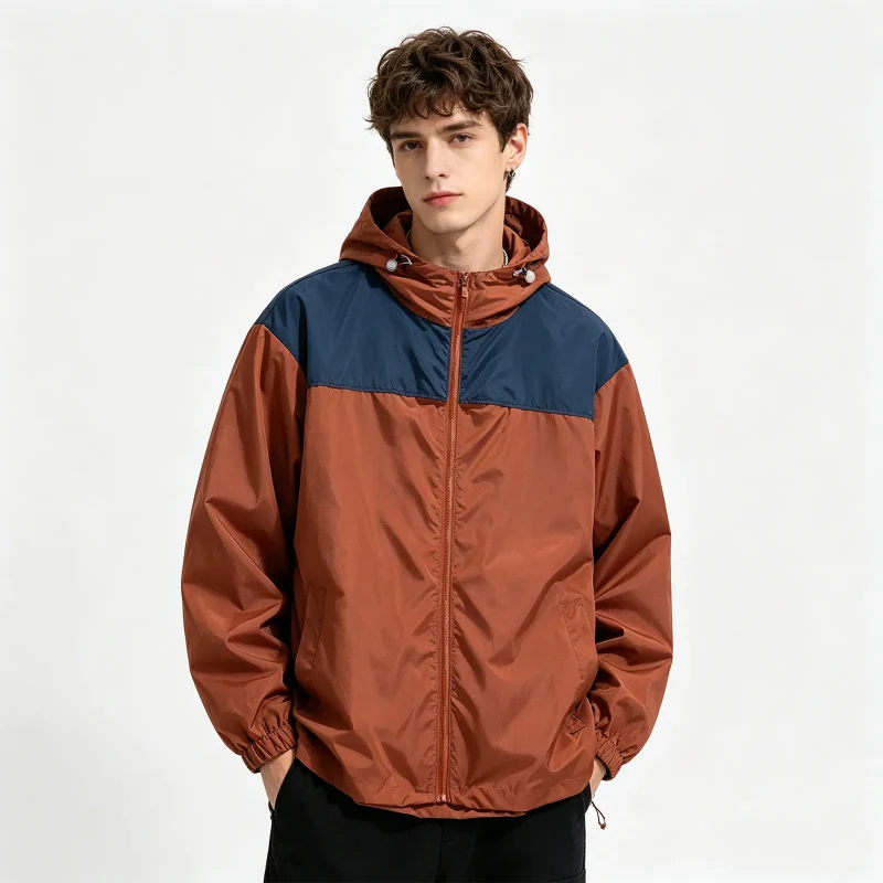 Mens Y2K Lightweight Windbreaker Jacket