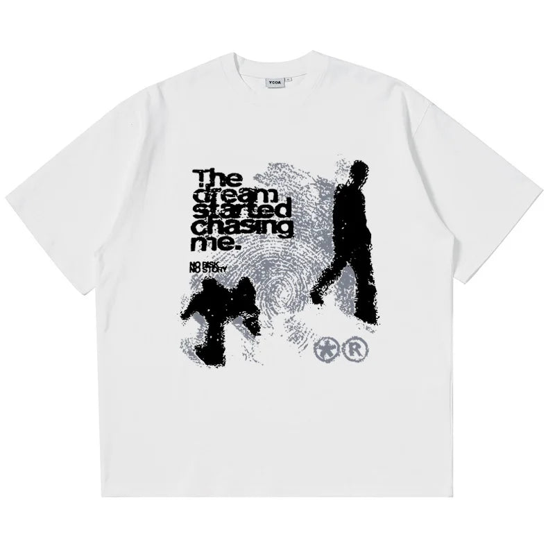 Mens Y2K "The Dream Is Chasing Me" Graphic T Shirt