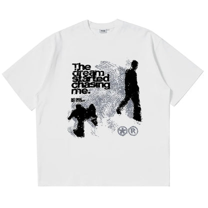 Mens Y2K "The Dream Is Chasing Me" Graphic T Shirt