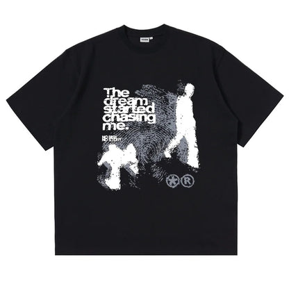 Mens Y2K "The Dream Is Chasing Me" Graphic T Shirt