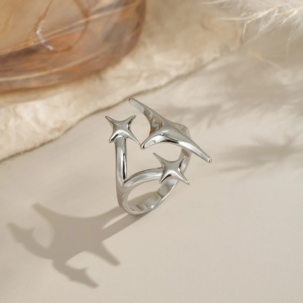 Minimalist Y2K Metal Star Open Ring