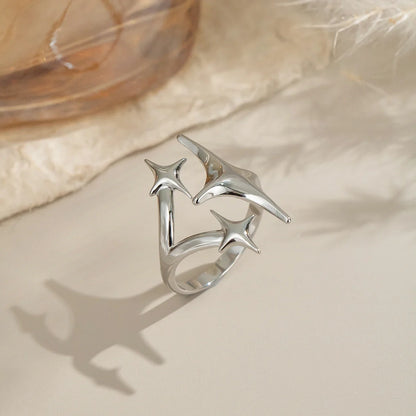 Minimalist Y2K Metal Star Open Ring