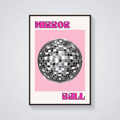 Mirror Ball Pink Poster