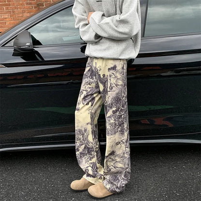 Oil Painting Style Graphic Baggy Jeans
