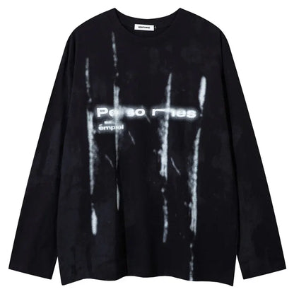 Oversized Grunge Y2K Graphic Long Sleeve Top