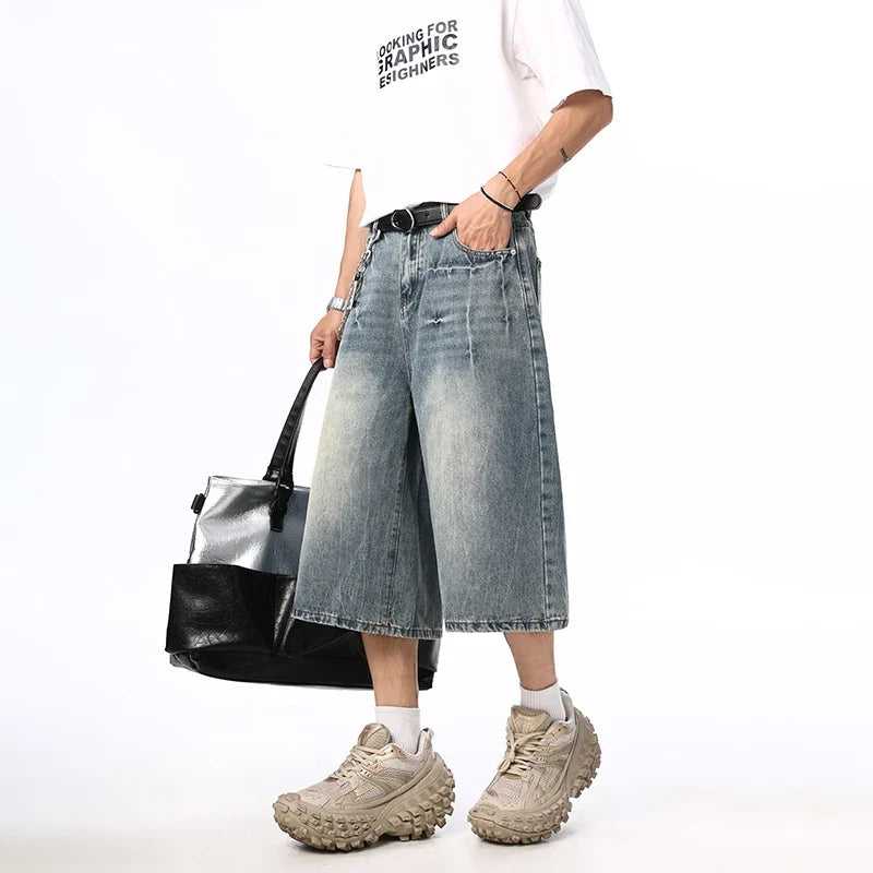Oversized Wide Leg Washed Y2K Jorts