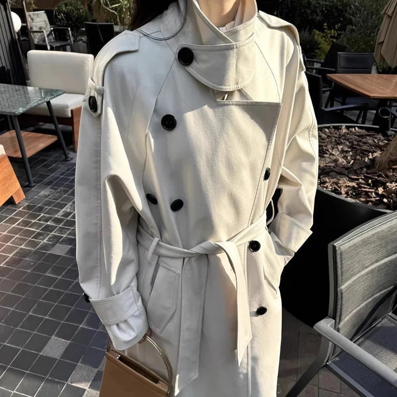 Oversized Y2K Double Breasted Long Trench Coat