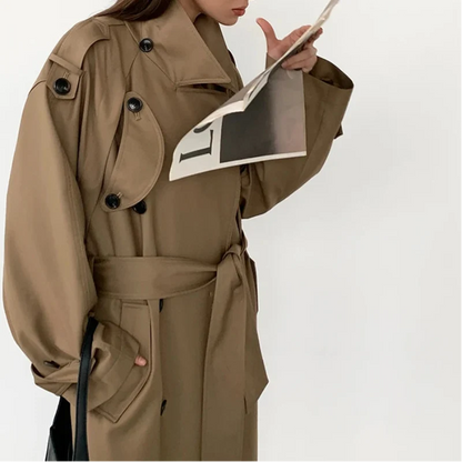 Oversized Y2K Double Breasted Long Trench Coat