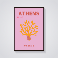 Preppy Athens Abstract Plant Poster