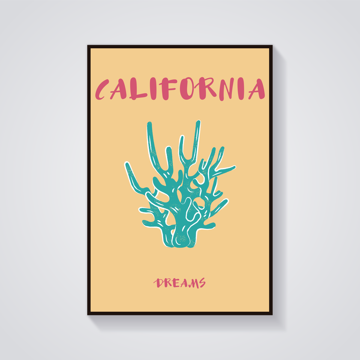 Preppy California Coral Dreams Poster