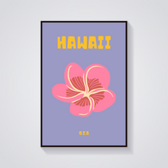 Preppy Hawaii Plumeria Beach Poster