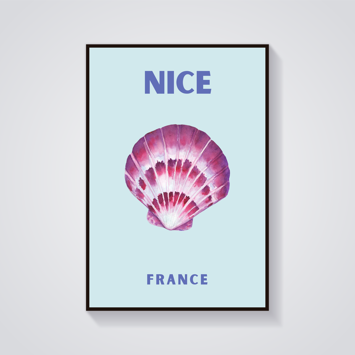 Preppy Nice France Seashell Poster