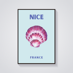 Preppy Nice France Seashell Poster