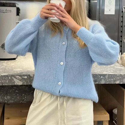 Preppy Y2K Womens Button Cardigan