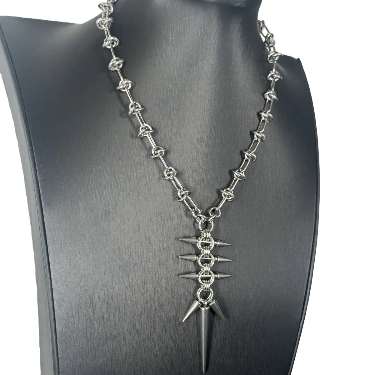 Punk Y2K Grunge Rock Spike Pendant Chain Necklace
