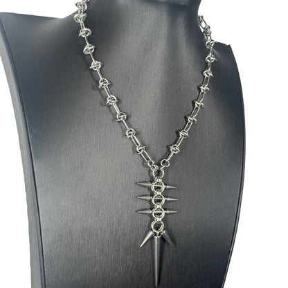 Punk Y2K Grunge Rock Spike Pendant Chain Necklace
