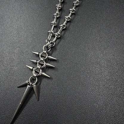 Punk Y2K Grunge Rock Spike Pendant Chain Necklace