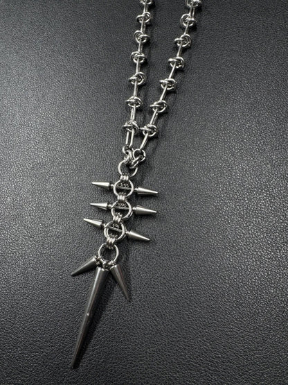 Punk Y2K Grunge Rock Spike Pendant Chain Necklace